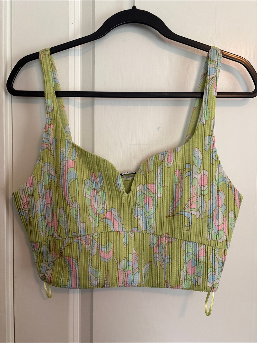 Zara Green Floral Bra Crop Top